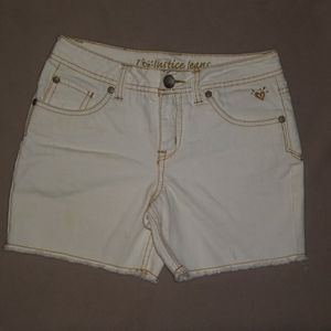 Girls Jean Shorts Justice White Size 8 1/2